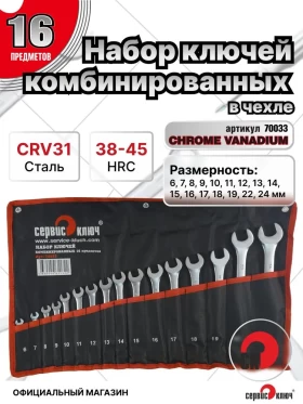 Набор ключей  ИНДИЯ 16 предметов (сумка)