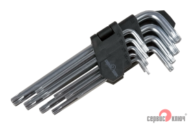 Набор Г-образных звездочек torx с отверстием на конце 9 предметов