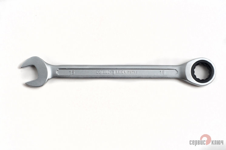 Ключ трещоточный 15мм (холодный штамп) CR-V