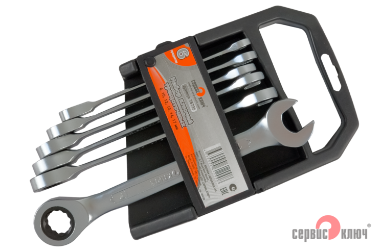 Набор ключей трещоточных 6 предметов (8.10.12.13.14.17) ИНДИЯ