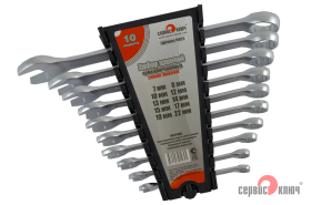 Набор ключей 10 предметов (7,8,10,12,13,14,15,17,19,22мм) холодный штамп CR-V